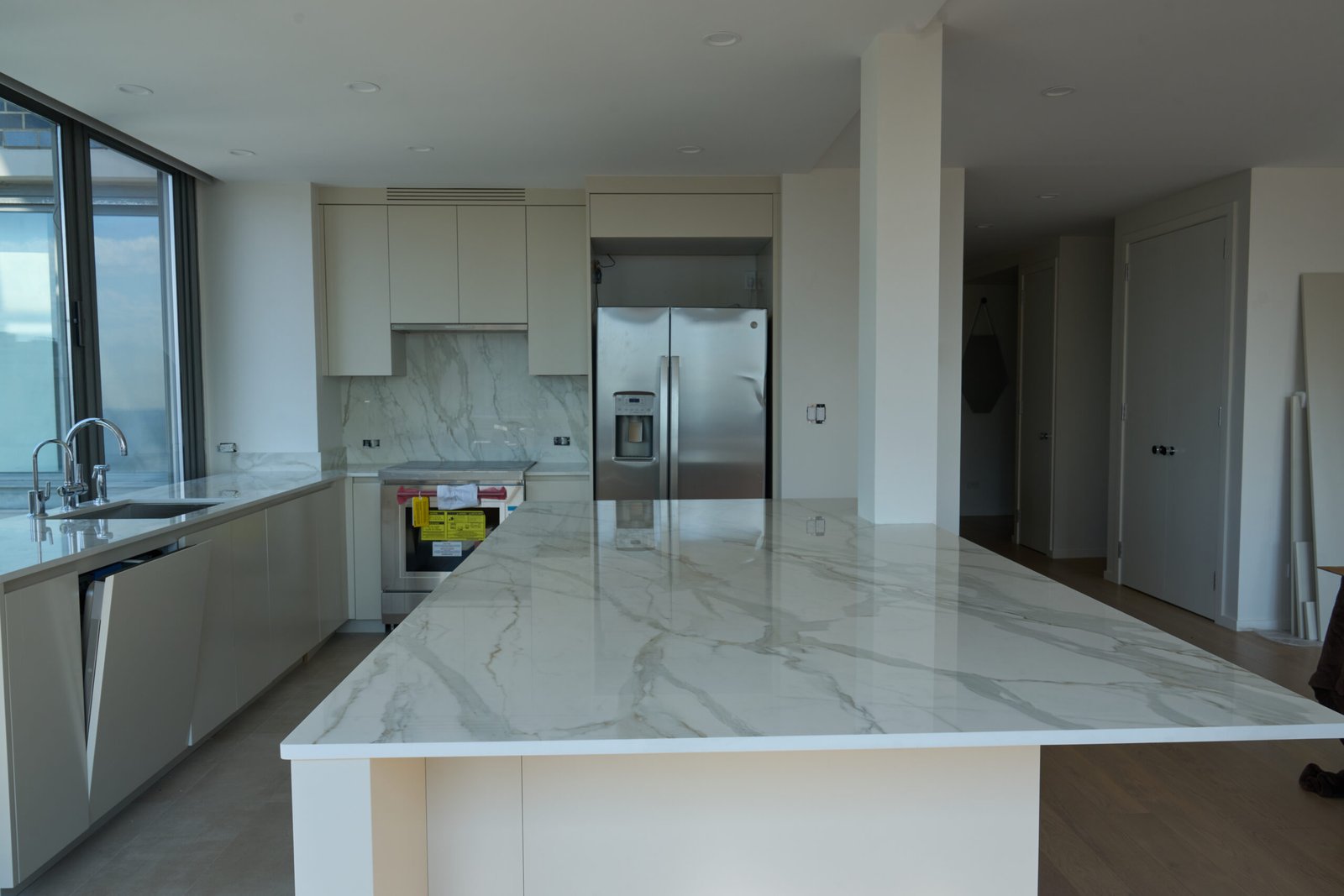 Dekton kitchen island countertop backsplash