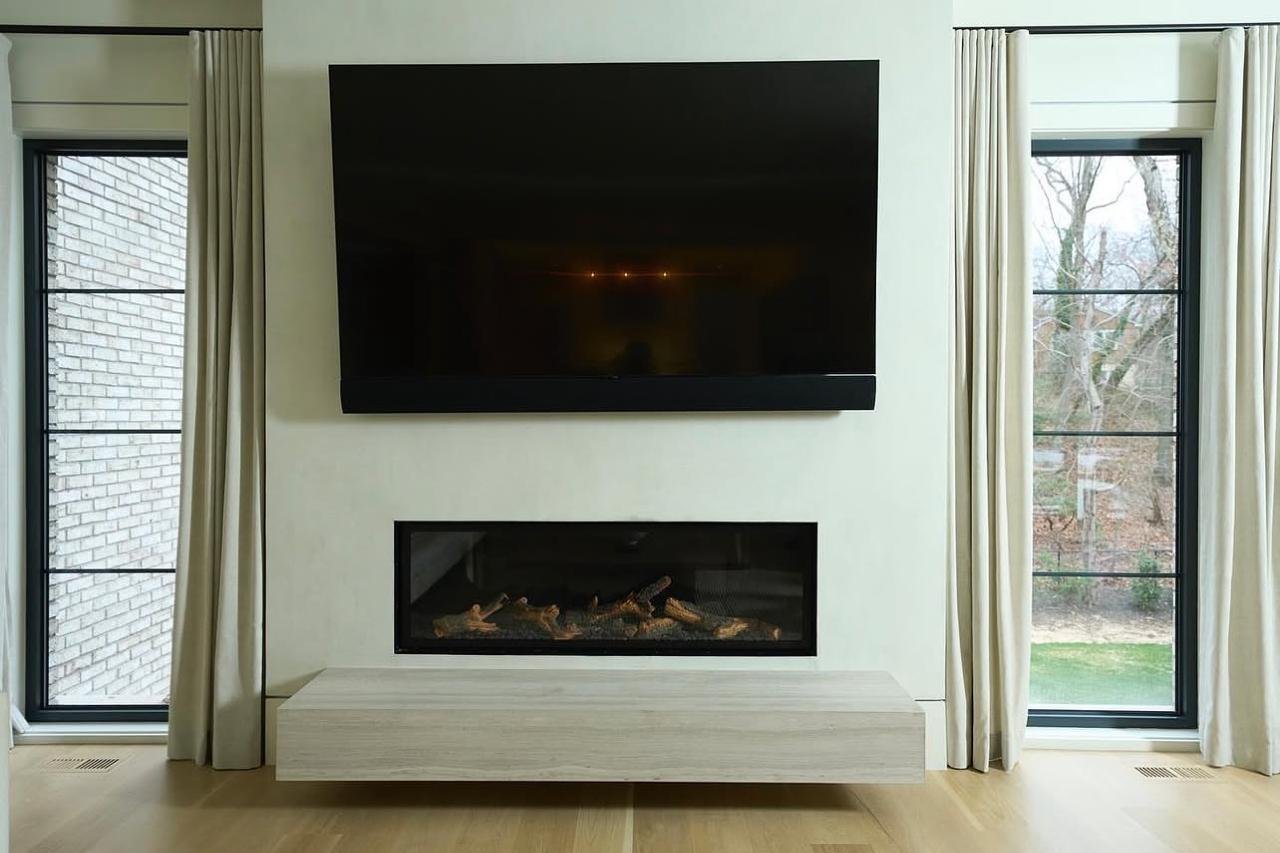 Natural stone fireplace in New York City
