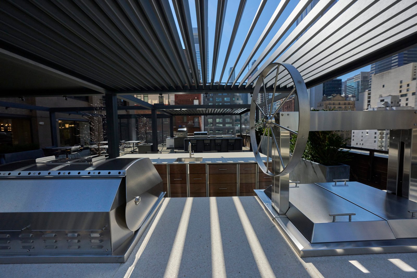 Rooftop kitchen terrazzo countertop