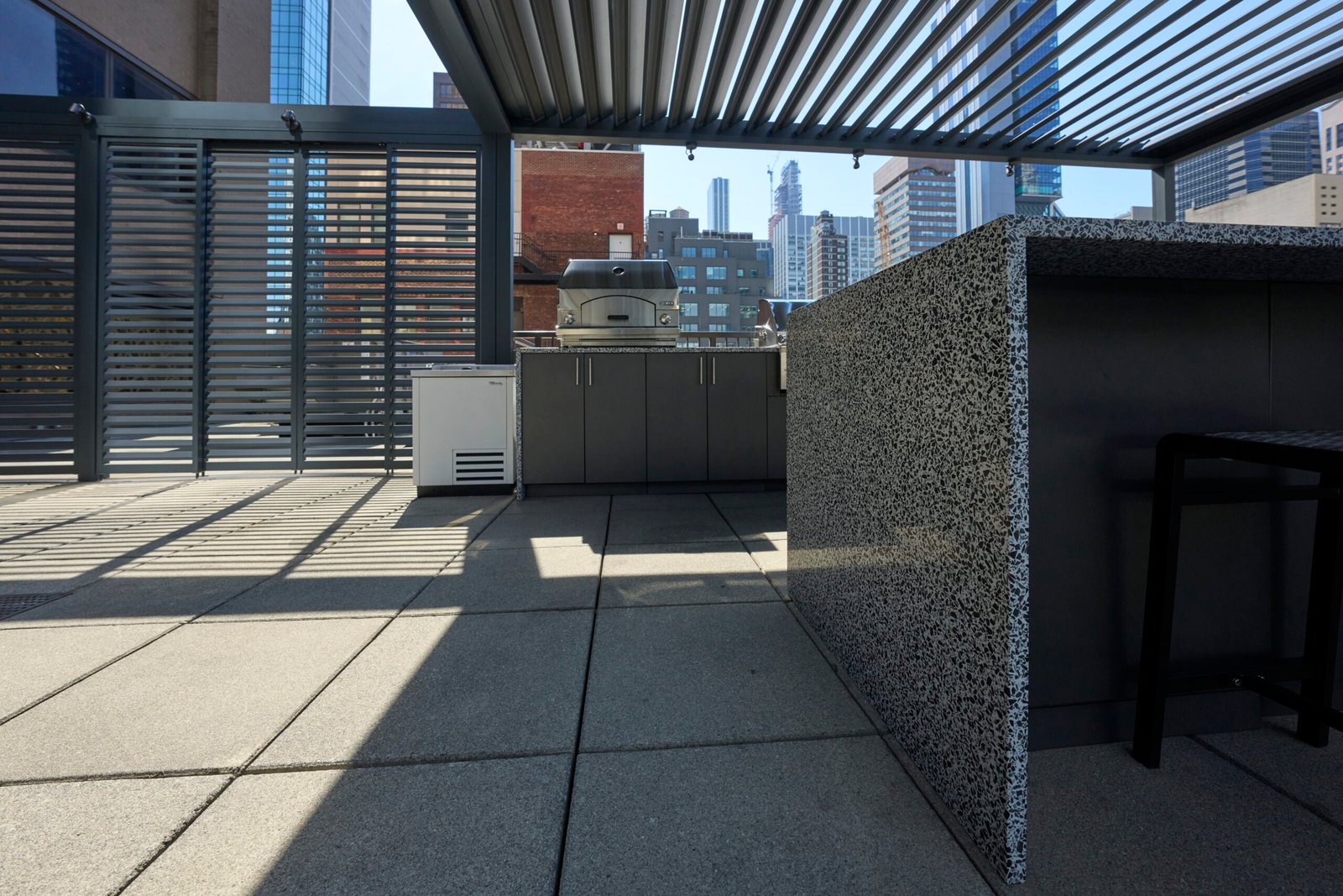 Rooftop terrazzo bar panel city view