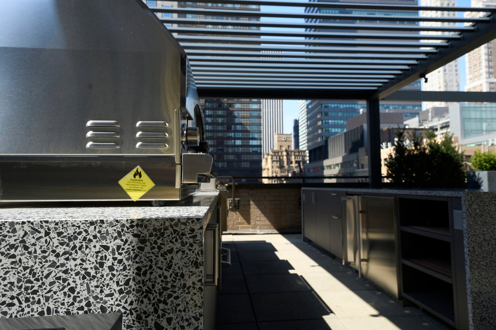Terrazzo countertop stainless steel grill