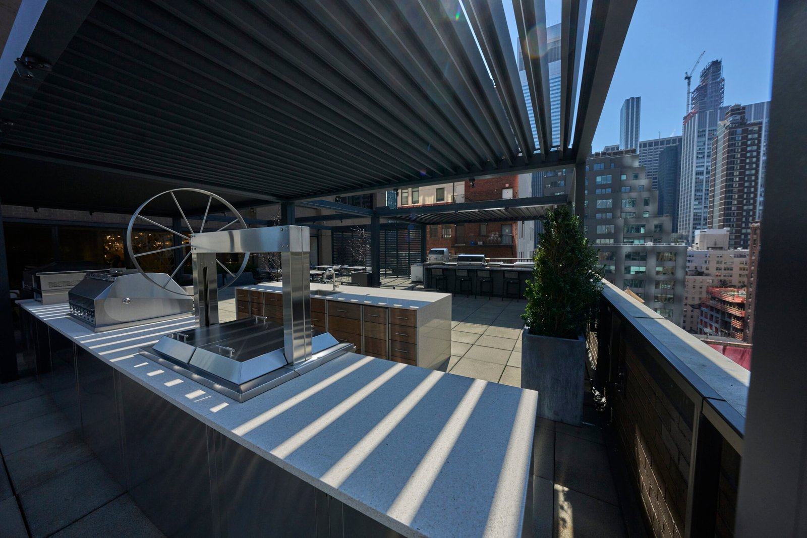 Rooftop outdoor kitchen terrazzo countertop