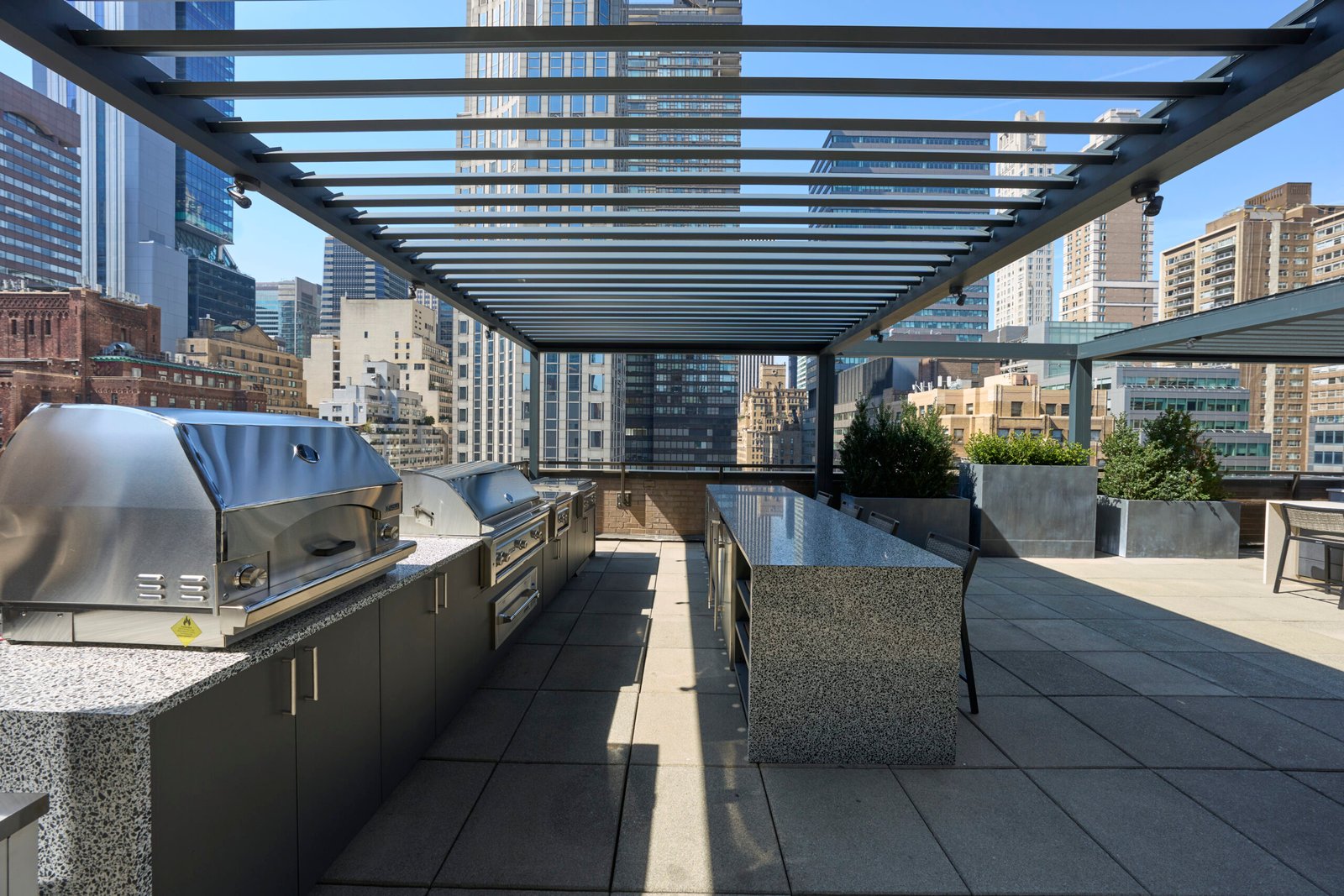 Rooftop outdoor kitchen terrazzo countertop